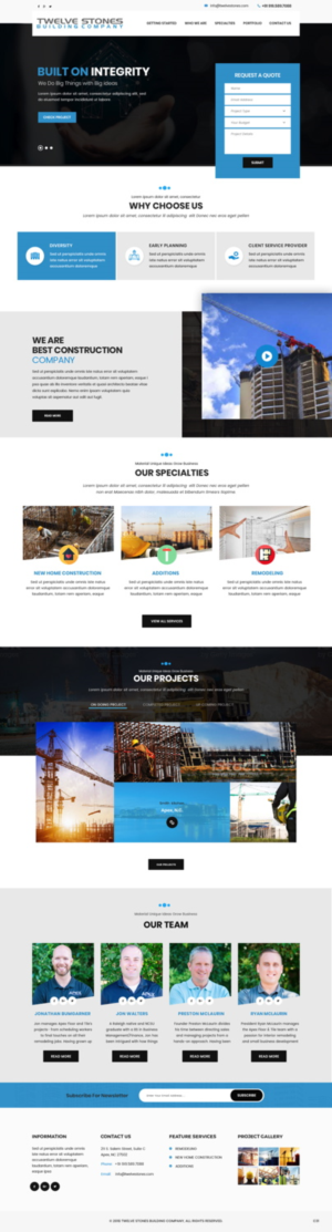 Web Design by pb for Twelve Stones Building Company | Design: #18953729