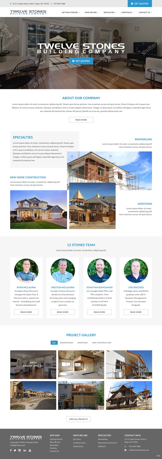 Web Design par pb pour Twelve Stones Building Company | Design #18960820