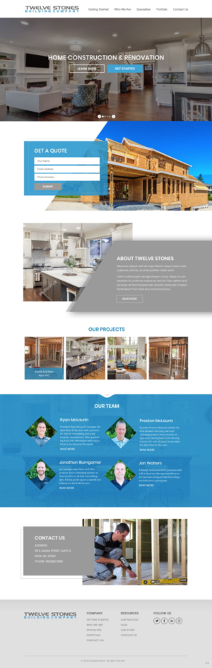 Web Design by pb for Twelve Stones Building Company | Design: #18960821