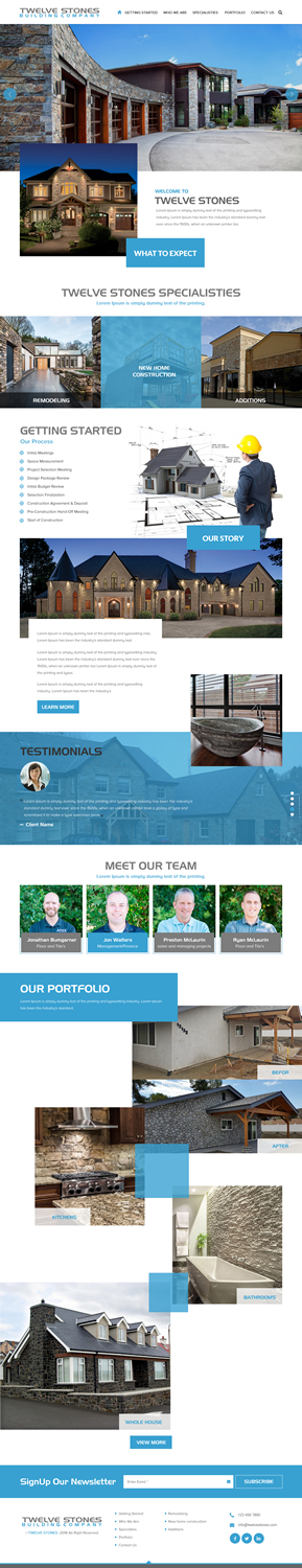 Web Design by rightway for Twelve Stones Building Company | Design #18953881