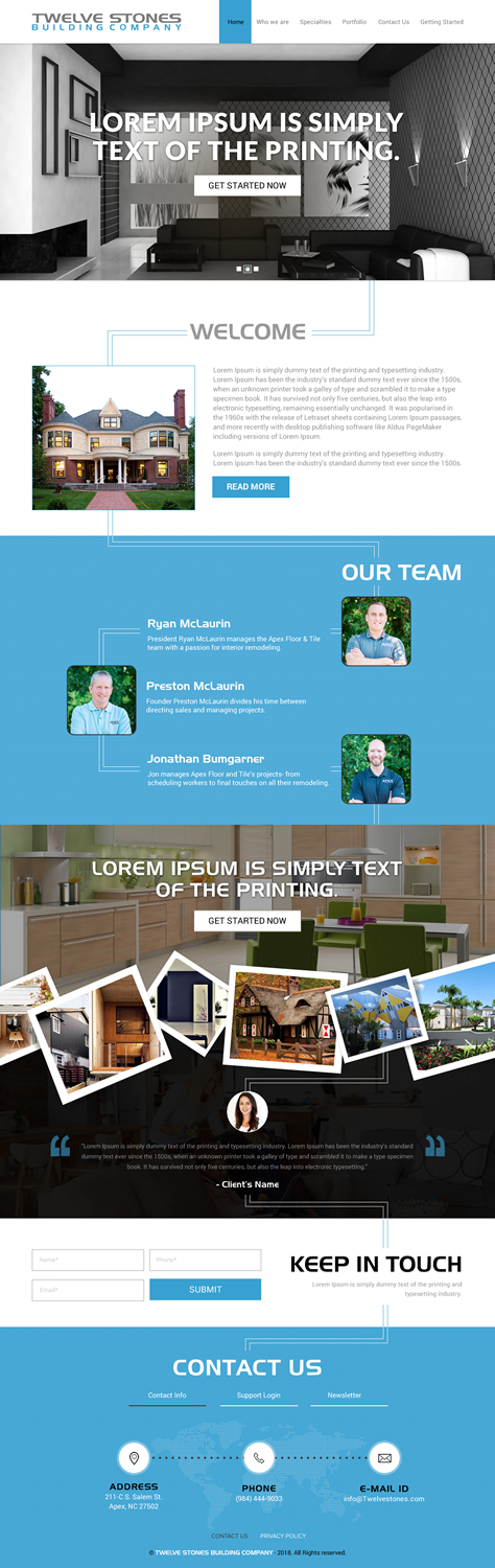 Web Design by rightway for Twelve Stones Building Company | Design #18953884