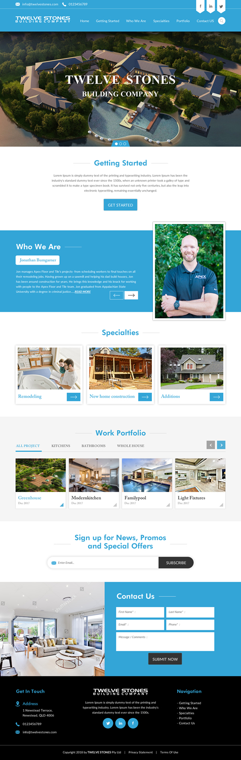 Web Design by rightway for Twelve Stones Building Company | Design #18953894
