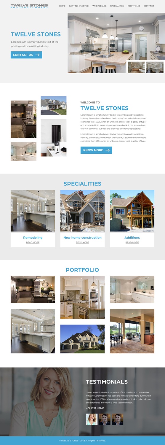 Web Design by rightway for Twelve Stones Building Company | Design #18953905