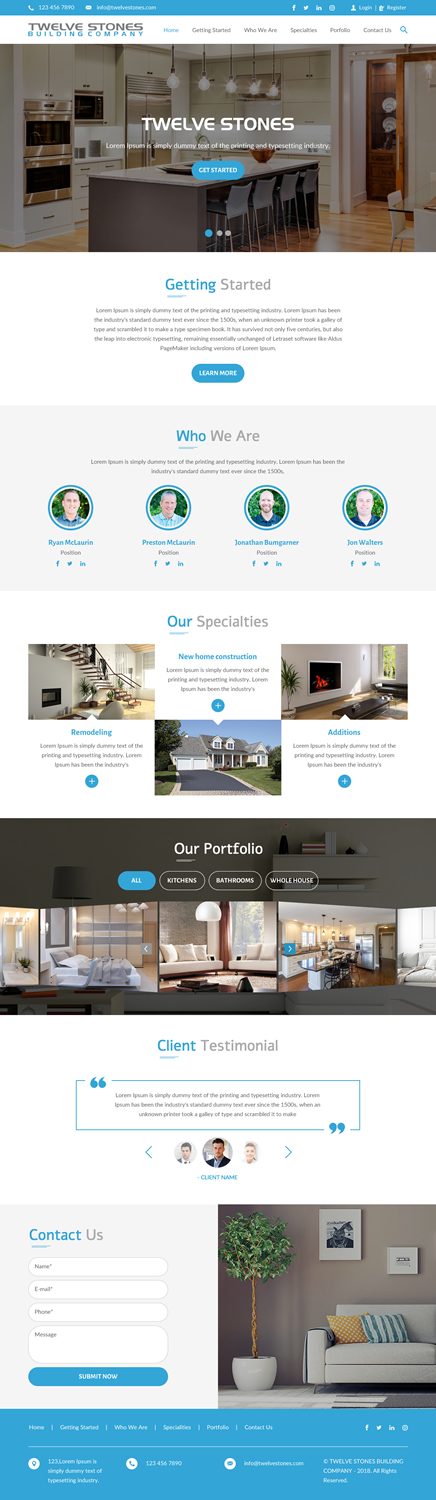 Web Design by rightway for Twelve Stones Building Company | Design #18953906