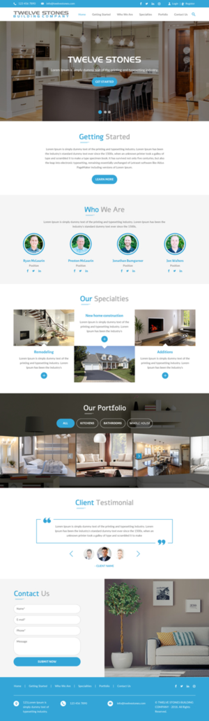 Web Design by rightway for Twelve Stones Building Company | Design: #18953906