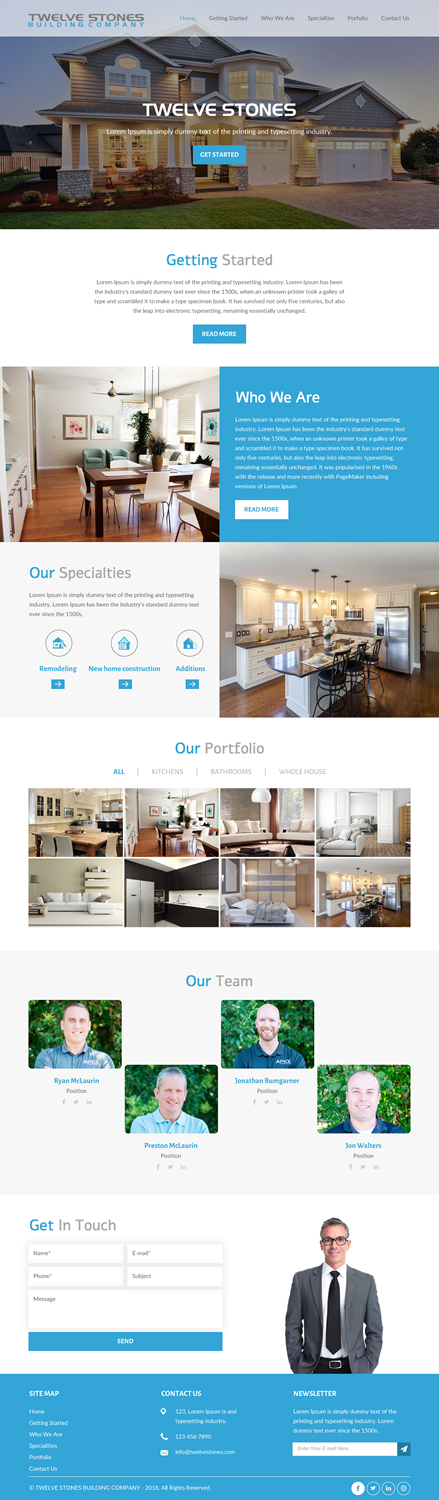Web Design by rightway for Twelve Stones Building Company | Design #18953907