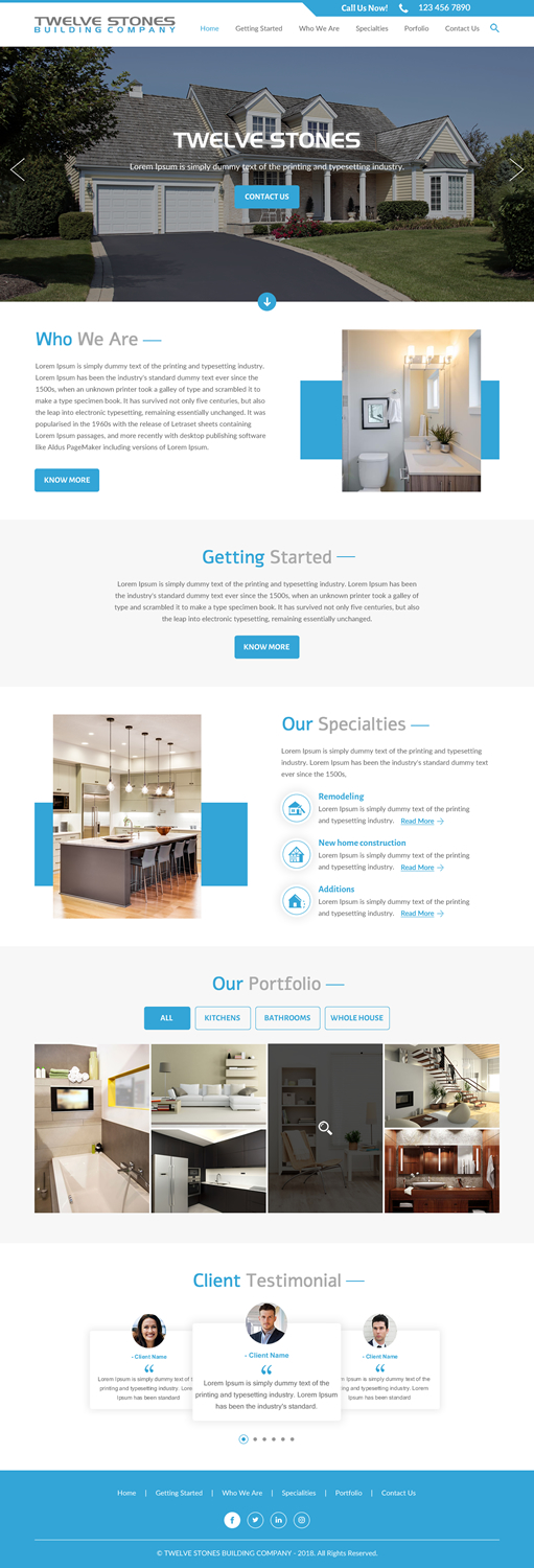 Web Design by rightway for Twelve Stones Building Company | Design #18953908