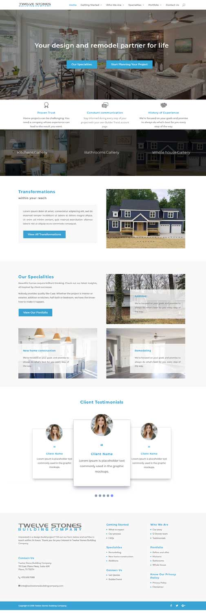 New company website for 12 Stones Building Company | Web Design by CharaFathimalil