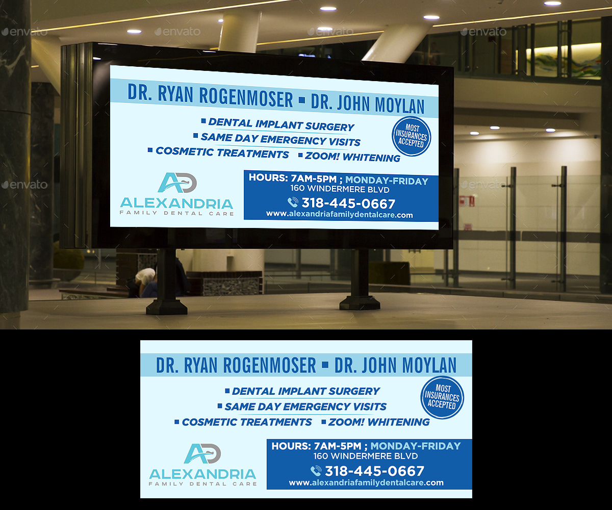Diseño de Cartelera por Designers Hub para Alexandria Family Dental Care | Diseño #18945054