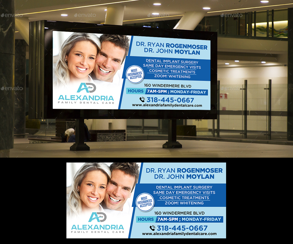 Billboard Design by Designers Hub for Alexandria Family Dental Care | Design #18945131