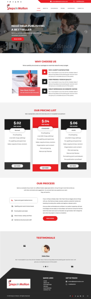 Web Design par pb pour Steps In Motion | Design : #18940204