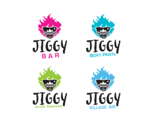 JIGGY Bar, Jiggy Boat Party , Jiggy Village Trawangan, Jiggy Village Air  | Logo Design by Buck Tornado