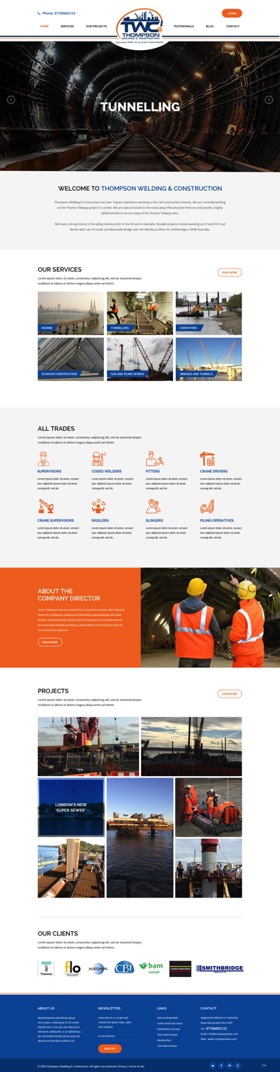 Wordpress Design by pb for Thompson Welding & Construction | Design #18953782