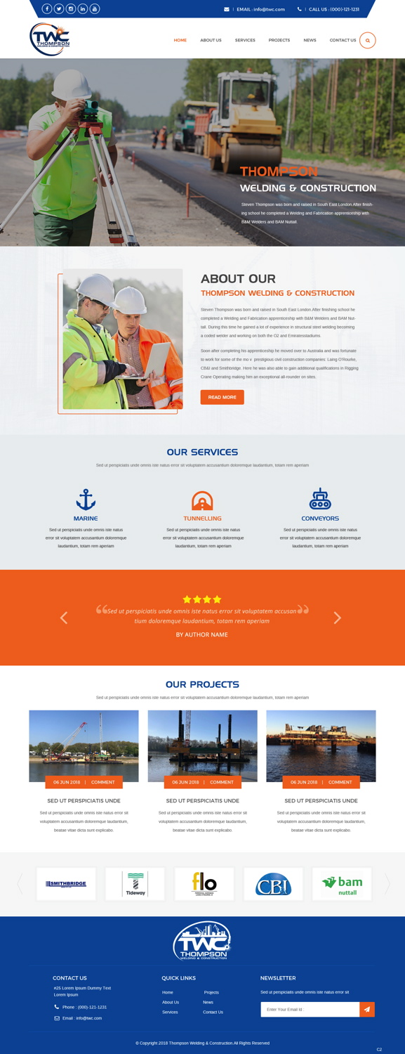 Wordpress Design by pb for Thompson Welding & Construction | Design #18953784