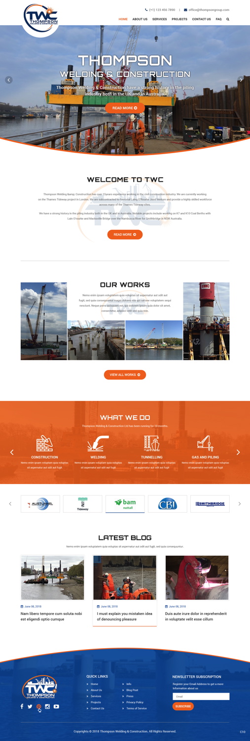 WordPress-Design von pb für Thompson Welding & Construction | Design #18953794