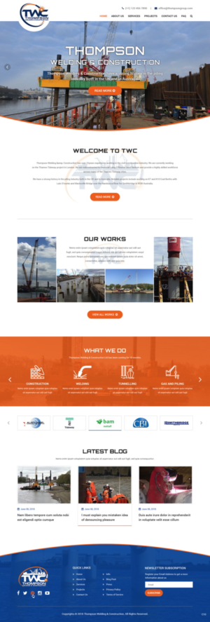 Design Wordpress par pb pour Thompson Welding & Construction | Design : #18953794