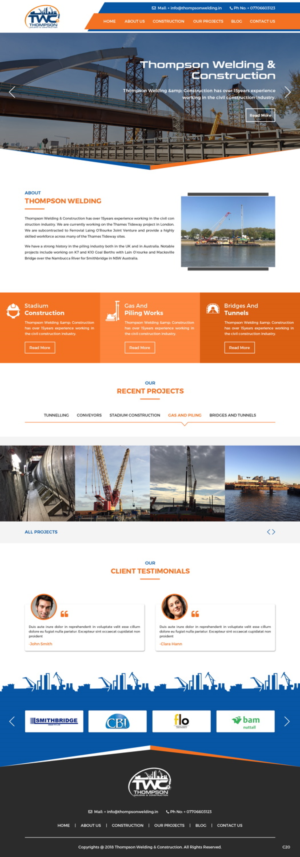 Design Wordpress par pb pour Thompson Welding & Construction | Design : #18953795