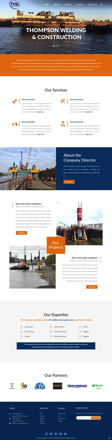 Diseño Wordpress por pb para Thompson Welding & Construction | Diseño #18953796
