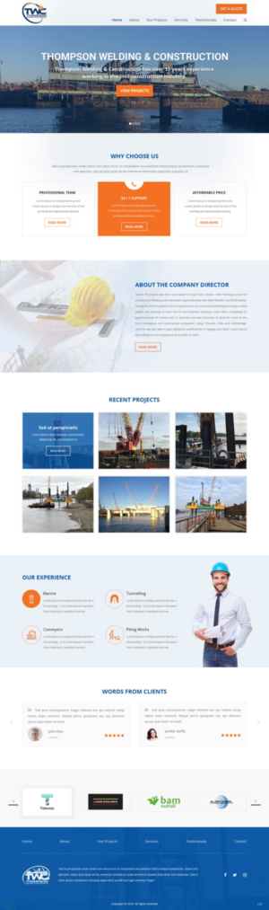Design Wordpress par pb pour Thompson Welding & Construction | Design : #18953798