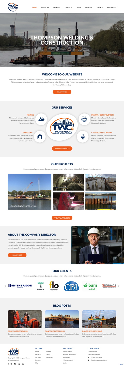 Wordpress Design by pb for Thompson Welding & Construction | Design #18953805