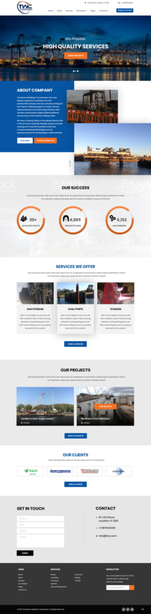 Wordpress Design by pb for Thompson Welding & Construction | Design: #18953810