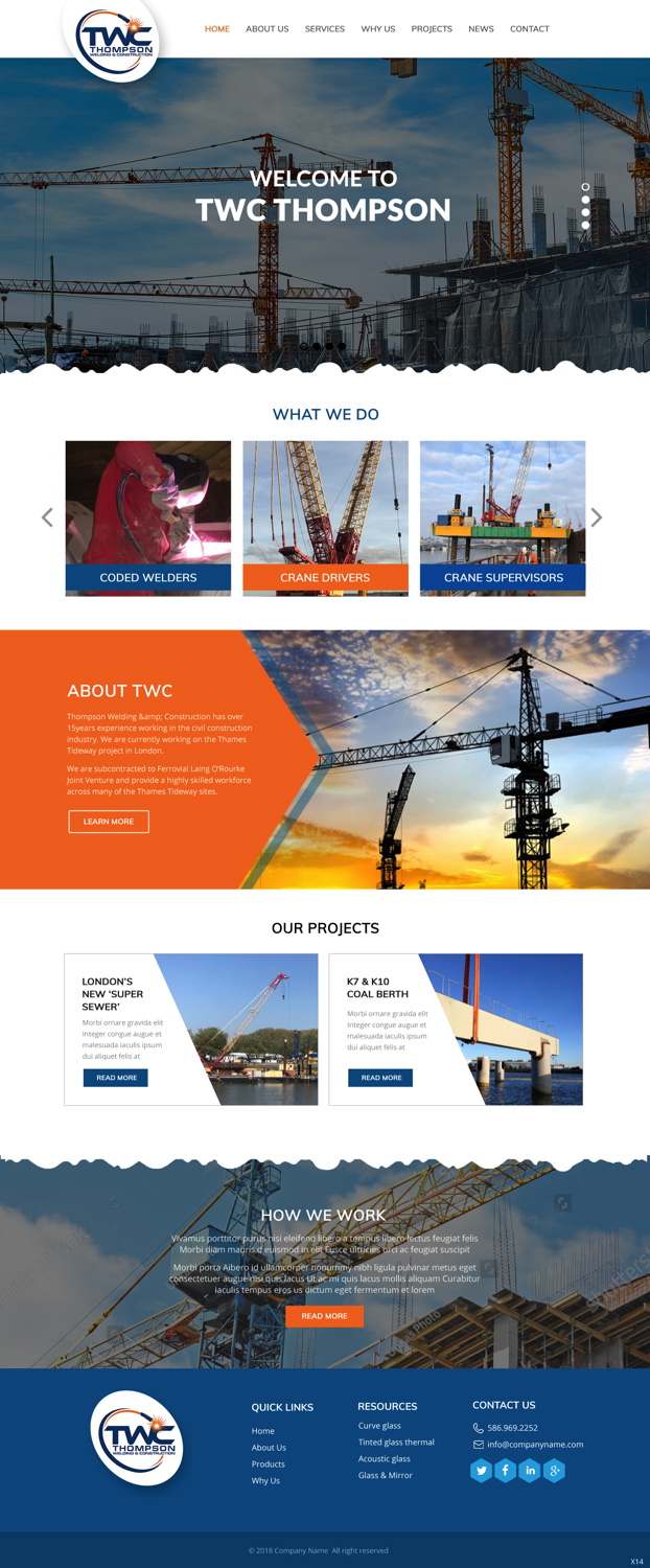 Wordpress Design by pb for Thompson Welding & Construction | Design #18953814