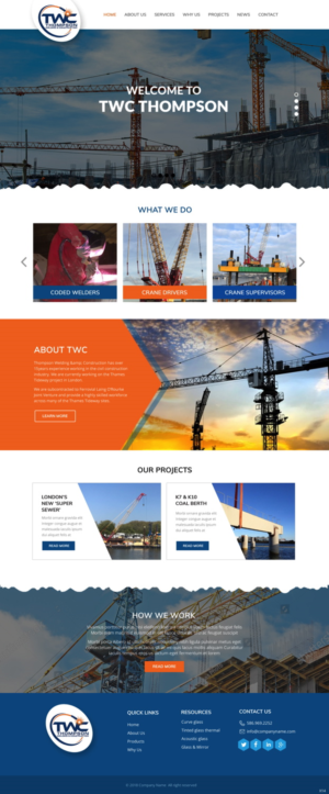 Wordpress Design by pb for Thompson Welding & Construction | Design: #18953814