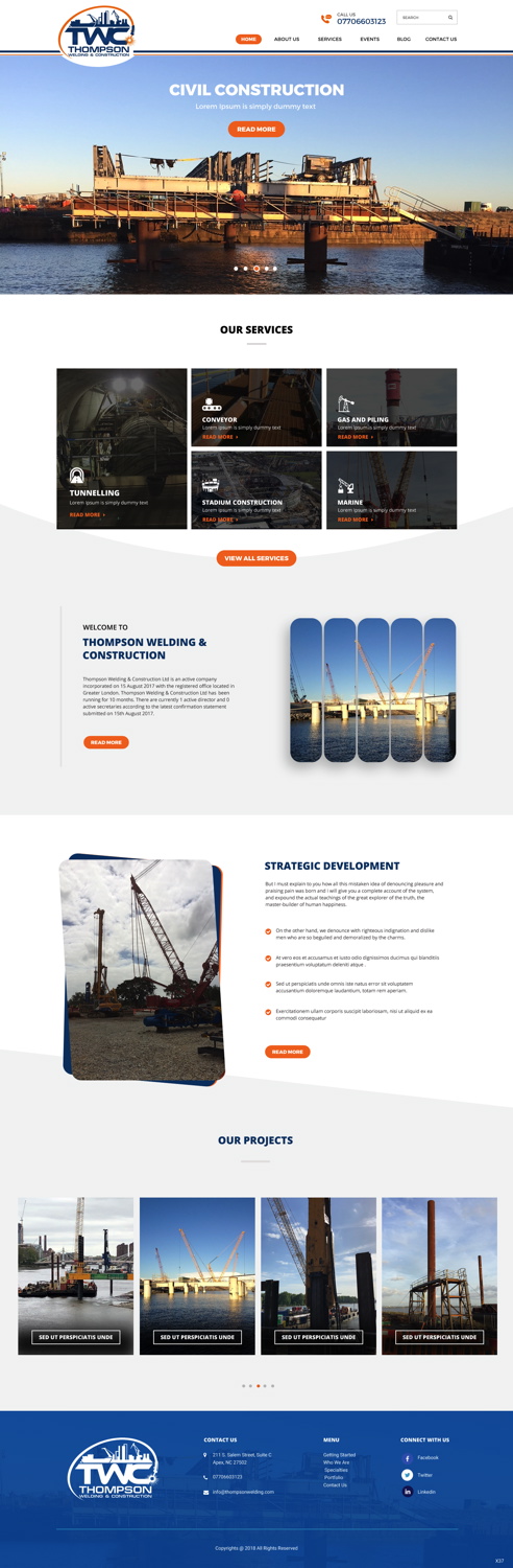 Wordpress Design by pb for Thompson Welding & Construction | Design #18953820