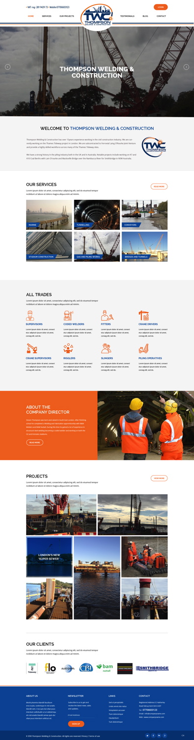Diseño Wordpress por pb para Thompson Welding & Construction | Diseño #18975535