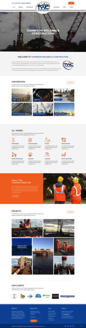Wordpress Design by pb for Thompson Welding & Construction | Design: #18975535