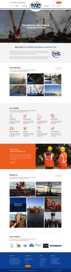 Wordpress Design by pb for Thompson Welding & Construction | Design: #18975536