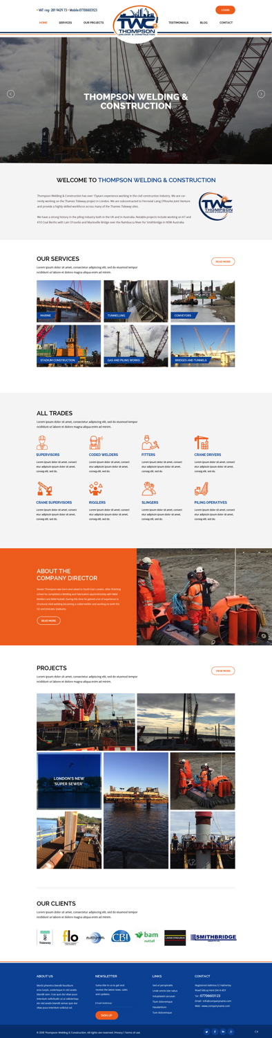Wordpress Design by pb for Thompson Welding & Construction | Design #19018698