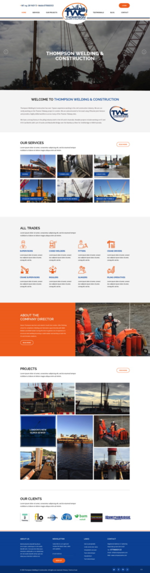 Wordpress Design by pb for Thompson Welding & Construction | Design: #19018698