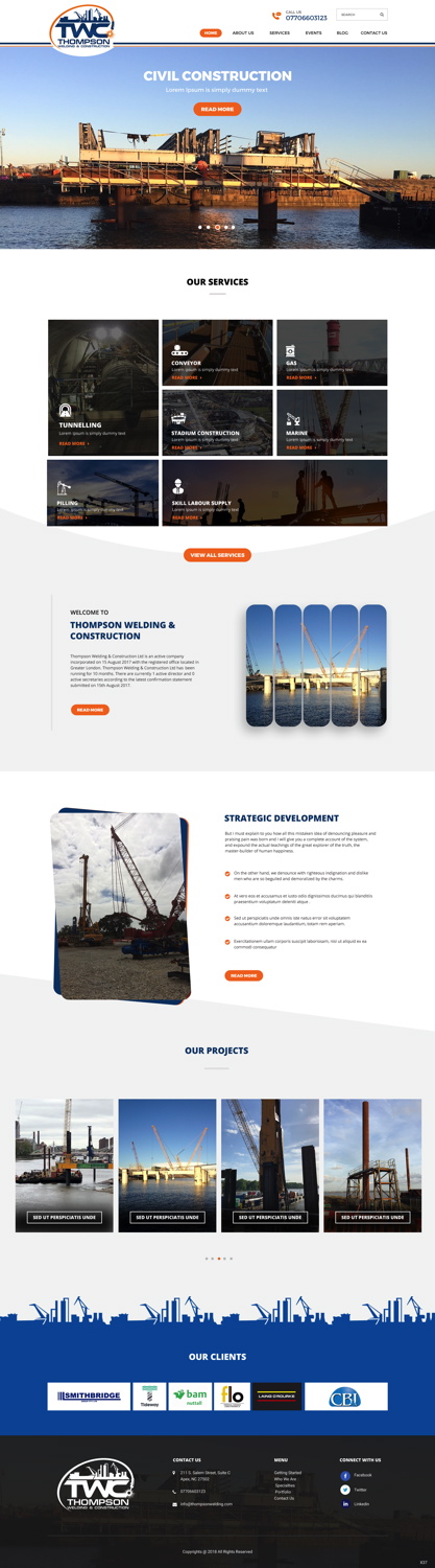 Wordpress Design by pb for Thompson Welding & Construction | Design #19032263