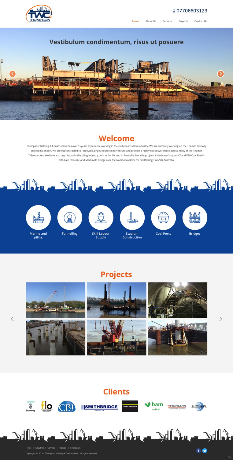 WordPress-Design von pb für Thompson Welding & Construction | Design #19032265