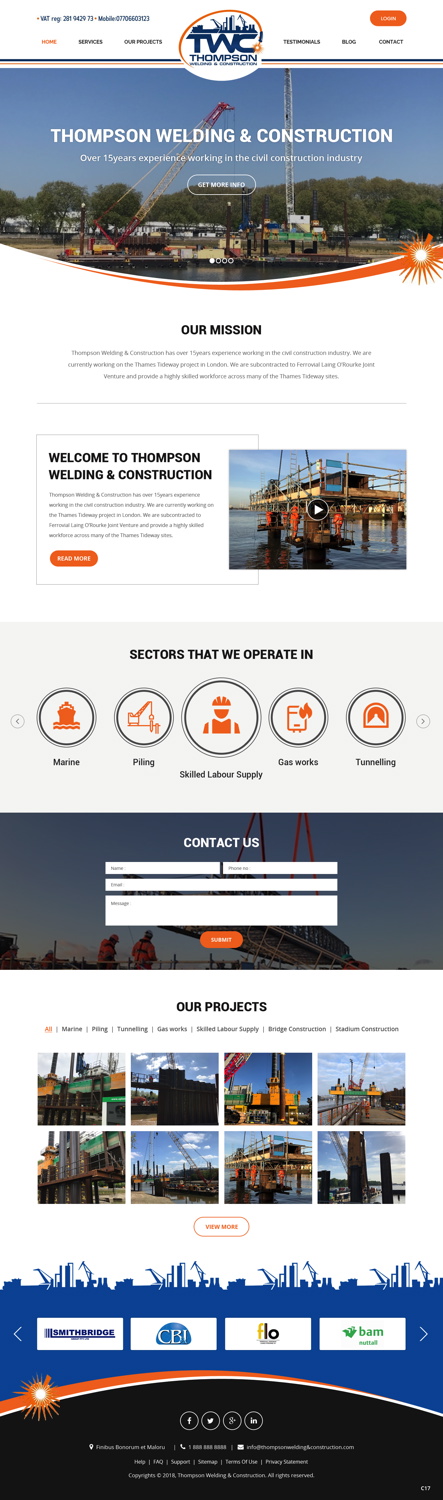 WordPress-Design von pb für Thompson Welding & Construction | Design #19097808