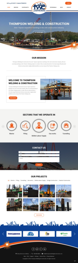 Wordpress Design by pb for Thompson Welding & Construction | Design: #19097808