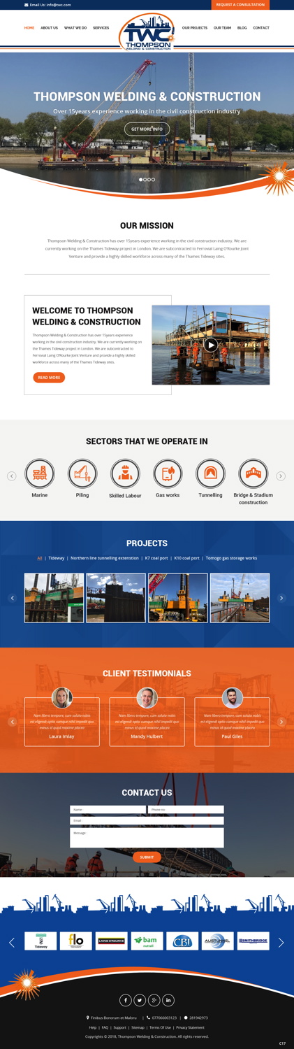 Wordpress Design by pb for Thompson Welding & Construction | Design #19121400