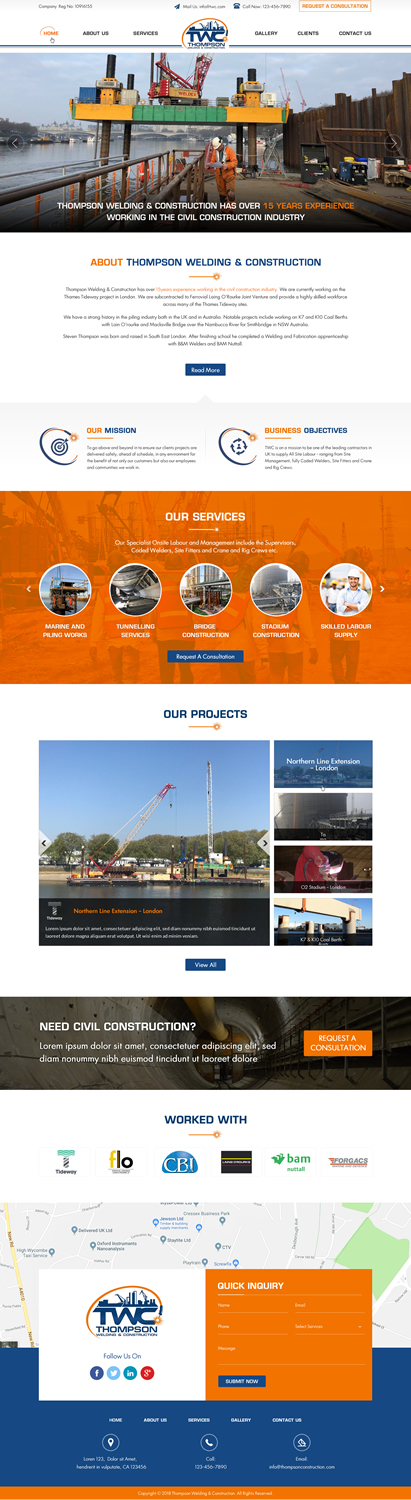 Design Wordpress par Sbss pour Thompson Welding & Construction | Design #19017583