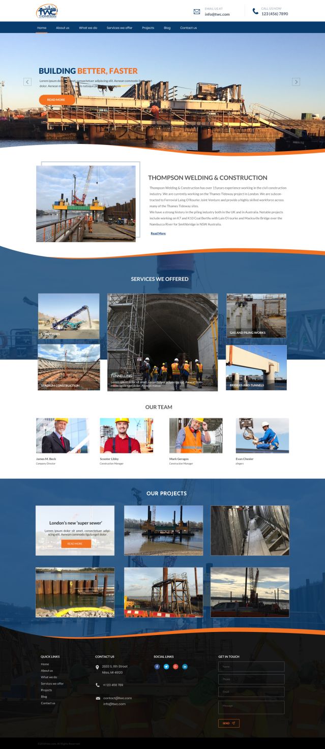 Design Wordpress par WebPixel pour Thompson Welding & Construction | Design #18956983
