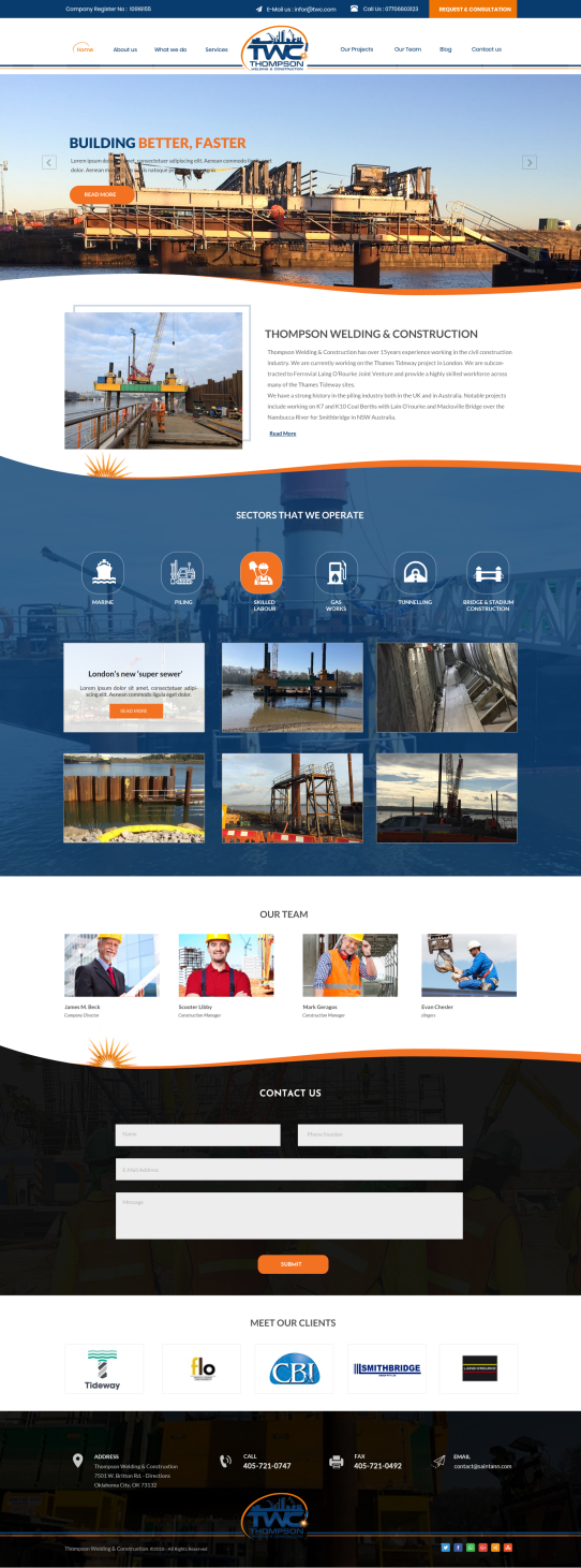 Wordpress Design by WebPixel for Thompson Welding & Construction | Design #19106828