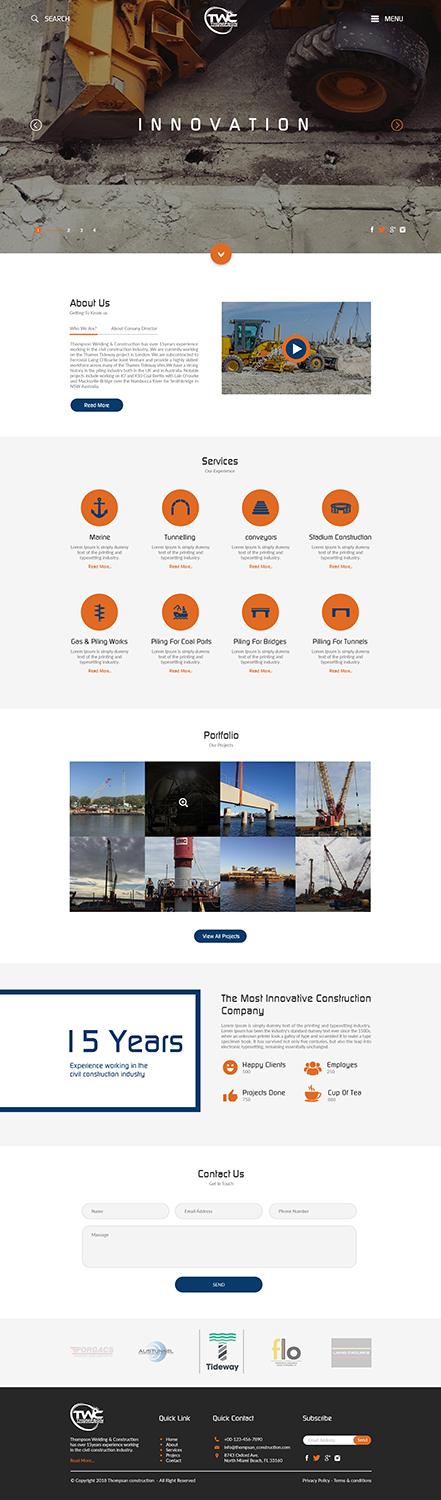 Diseño Wordpress por bdesigner9 para Thompson Welding & Construction | Diseño #18966572
