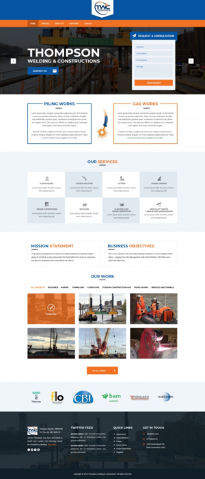 Design Wordpress par v.senthil-designer pour Thompson Welding & Construction | Design : #18975132