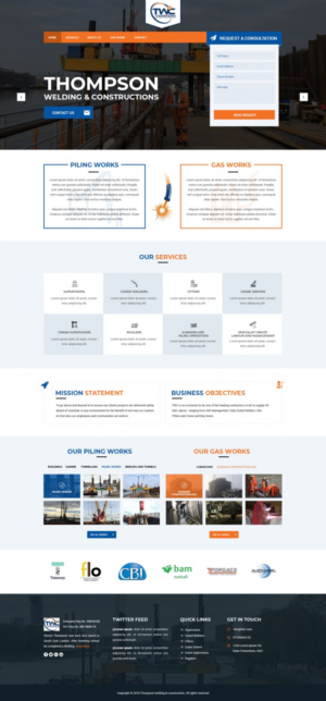 Wordpress Design by v.senthil-designer for Thompson Welding & Construction | Design: #18981037