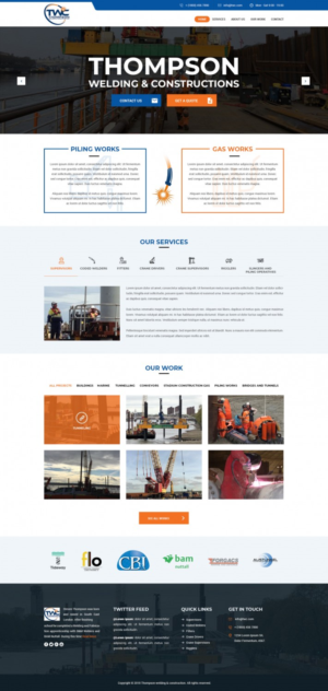 WordPress-Design von v.senthil-designer für Thompson Welding & Construction | Design #19015913