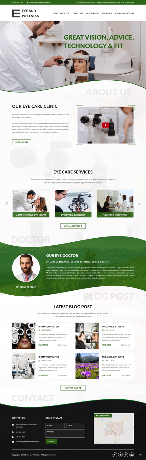 Web Design by pb for Eye+Wellness | Design #18944821