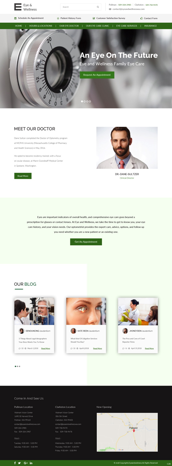 Web Design par pb pour Eye+Wellness | Design #18944829