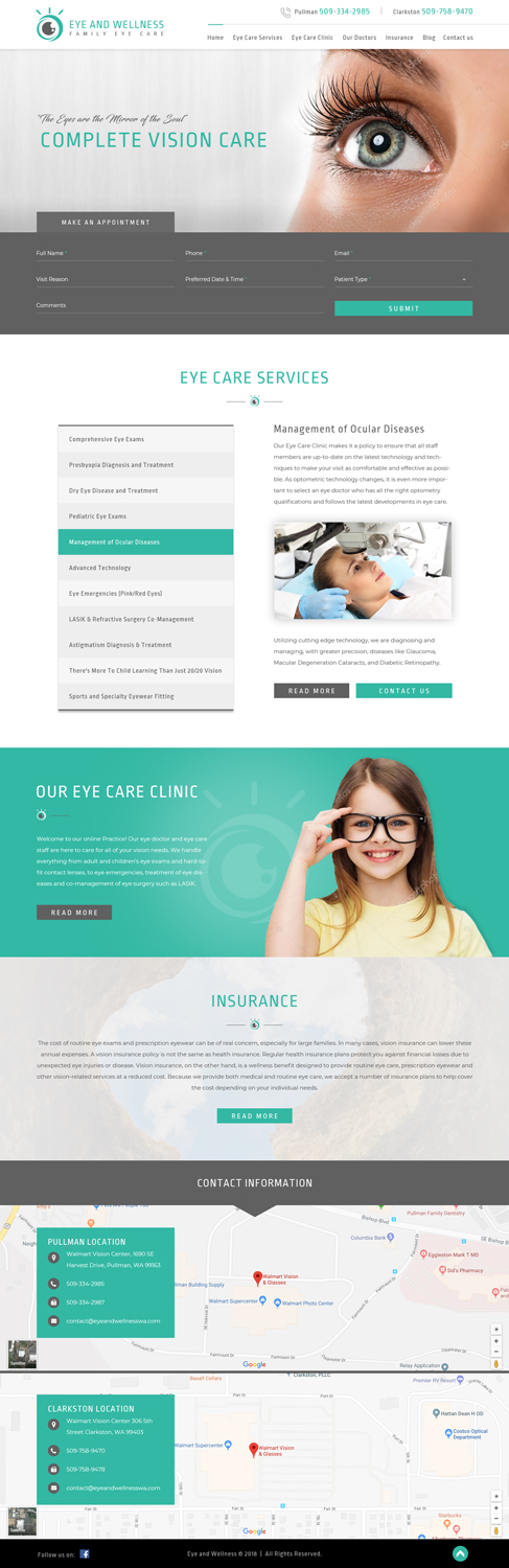 Web Design by Sujit Banerjee for Eye+Wellness | Design #18952726