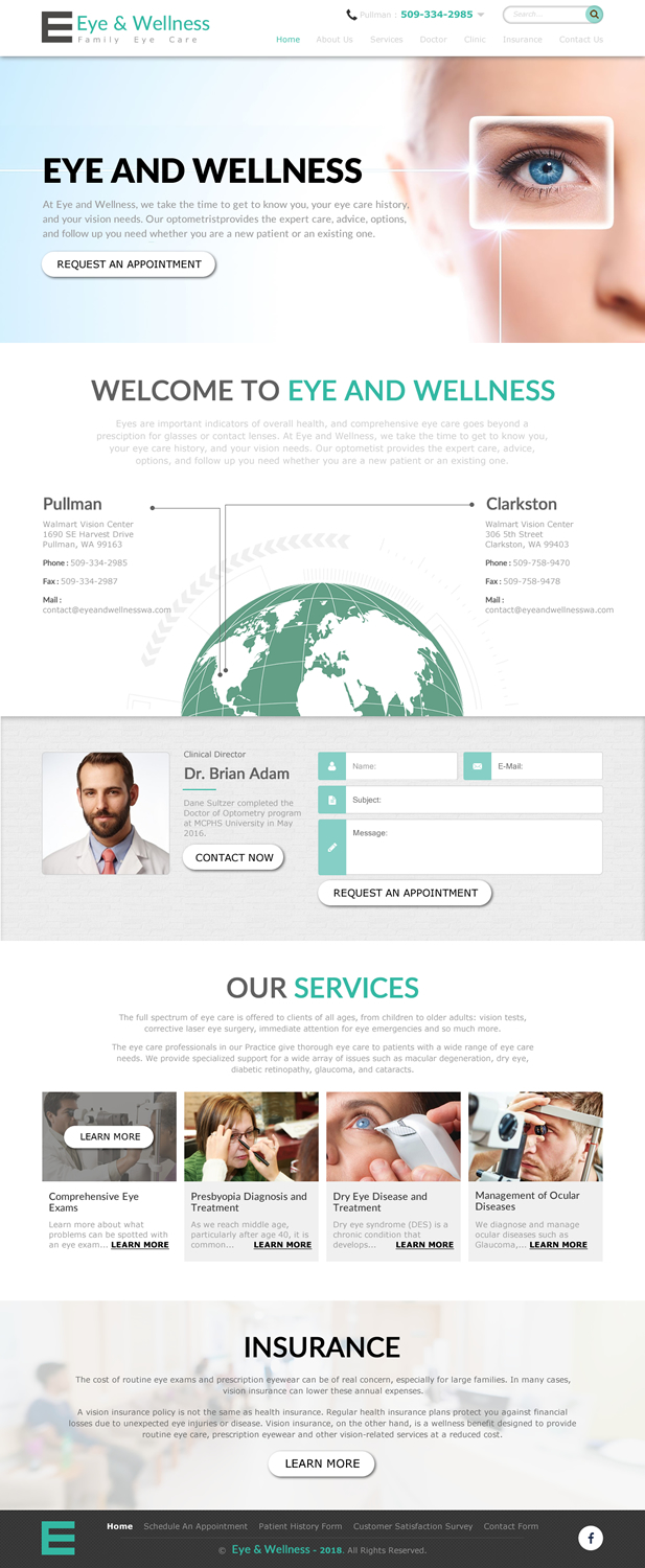 Web Design by rightway for Eye+Wellness | Design #18961367