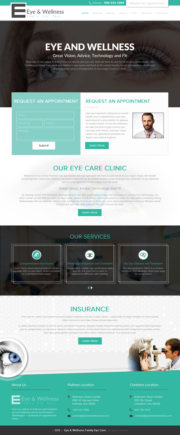Web Design by rightway for Eye+Wellness | Design #18961369
